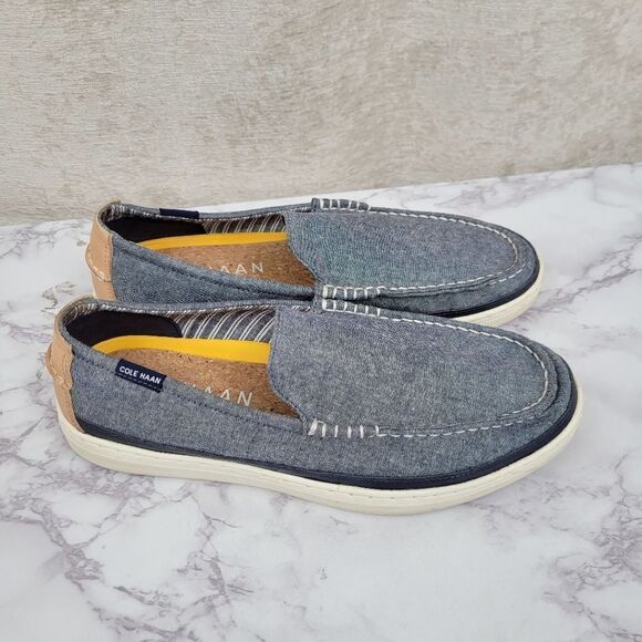 Cole Haan Cloudfeel Weekender Slip-On Canvas Sneakers Blue Chambray - Picture 1 of 9